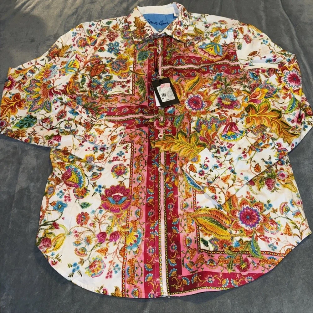 Robert Graham Multicolor  GIVERNY FLOWERS LIMITED EDITION Sz L $398 NWT - Picture 16 of 16